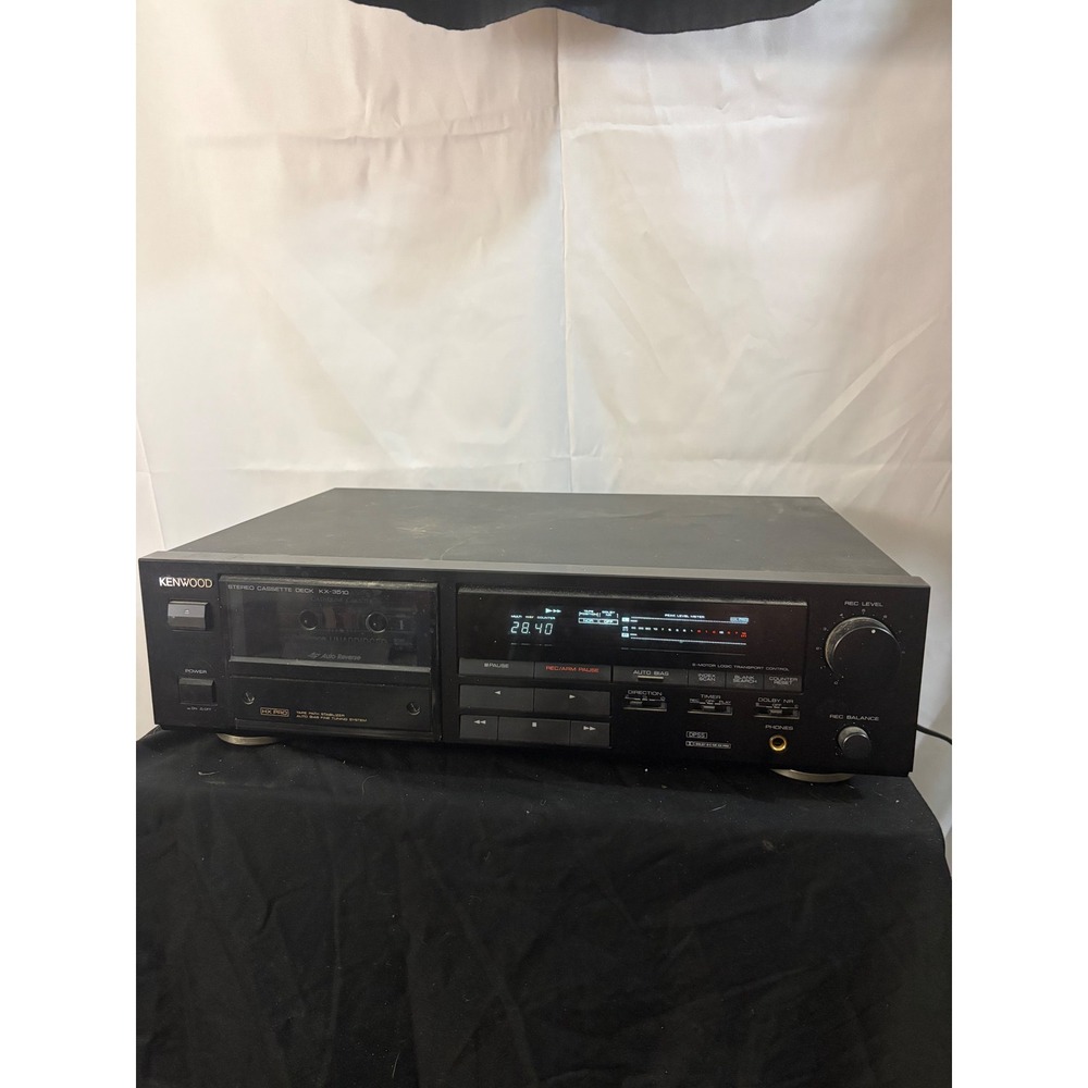 Kenwood KX-3510 Stereo Cassette Deck Black Good Auto Reverse HX Pro Japan